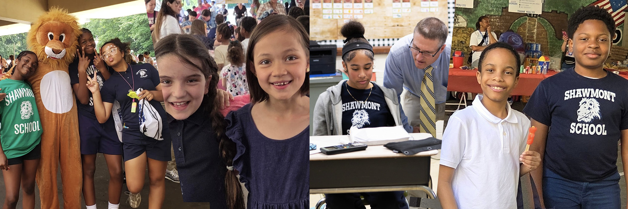 Students participating in classroom learning and creative activities at Shawmont School.